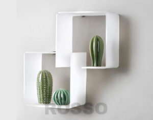 Mensola cubo 4 lati Rosso - DESIGN 1
